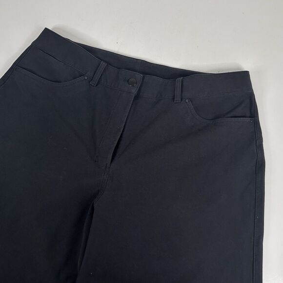 Lululemon Womens 33 City Sleek Wide Leg Trouser Pants Black Stretch Cotton Blend - Picture 2 of 5
